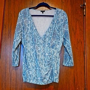 Size X.  Talbots Paisley Design Wrap Top